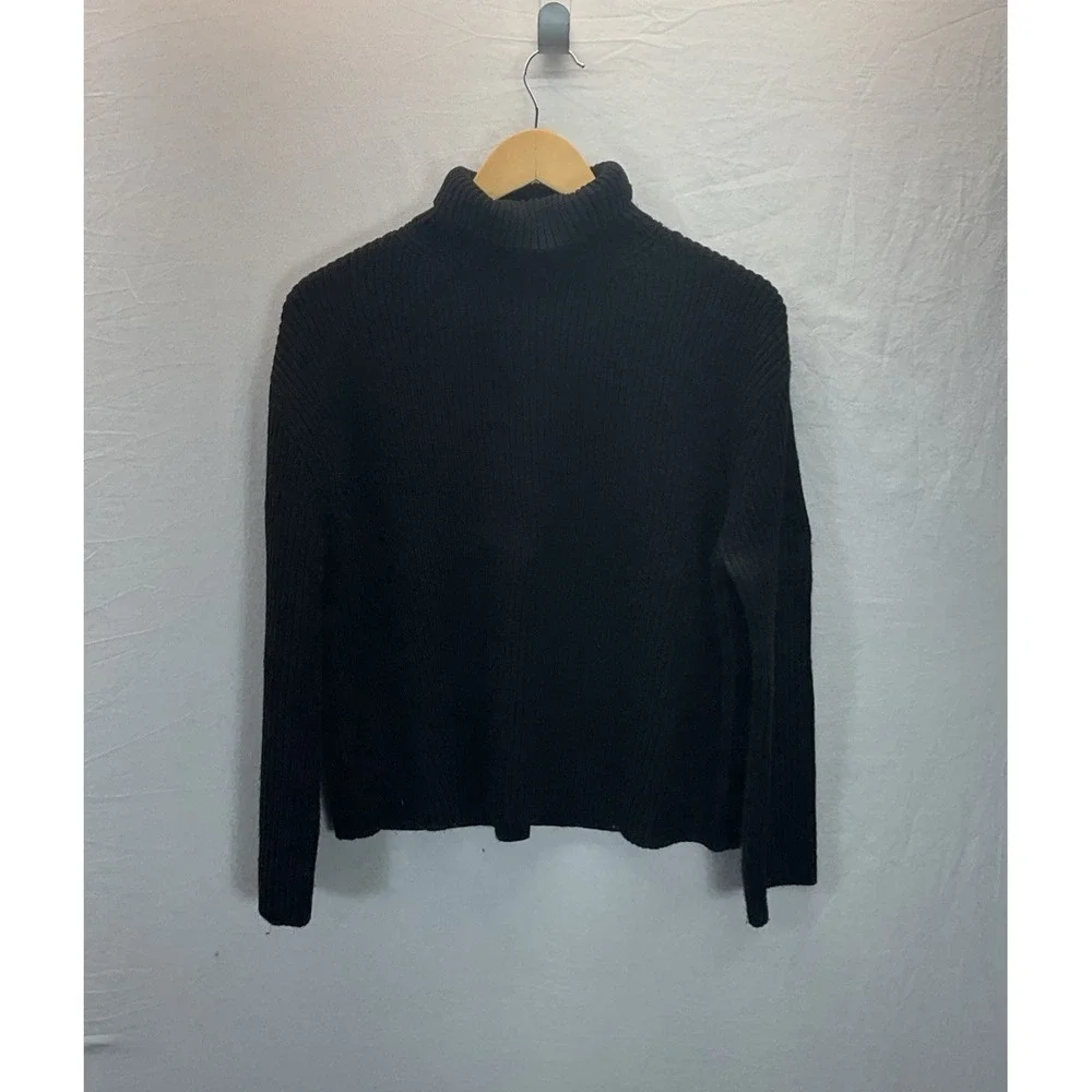 Tuckernuck Pomander Place Women Black Arlo Turtleneck Ribbed Sweater SZ S Heavy